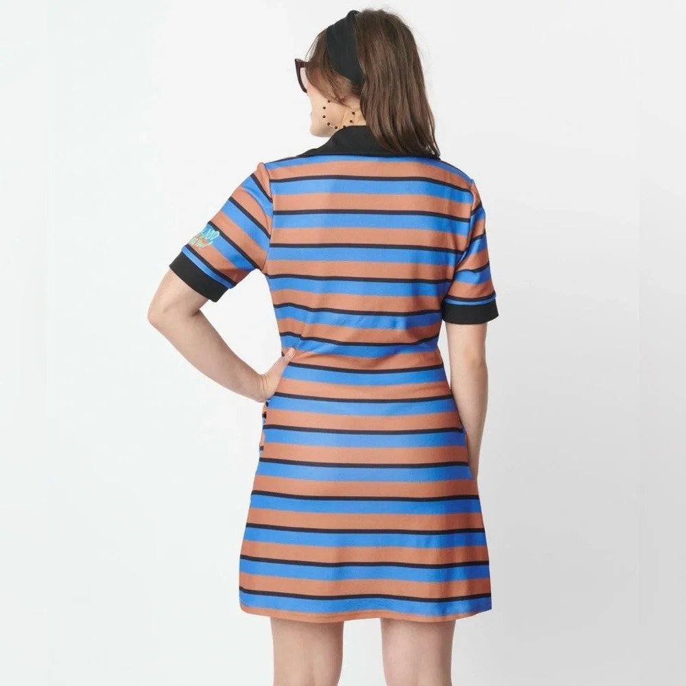 B2g1unique Vintage Smak Parlour Scooby Doo Brown & Blue Stripe Shirt Dress — image 4 of 8